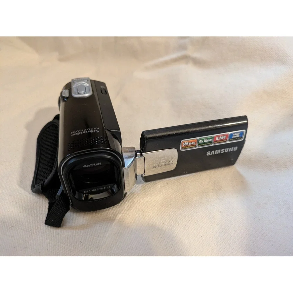 Samsung SMX-F40 Black Digital Camcorder‎ 65x Intelli-Zoom Schneider Lens Working